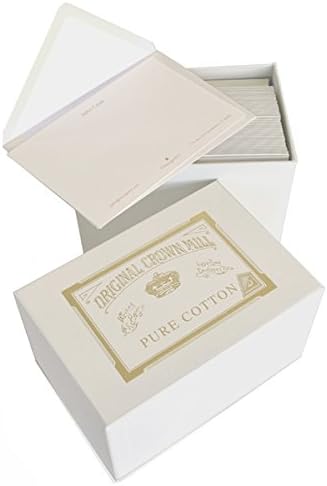 Cotton Luxury Box Set Includes 50x Cards and 50x C6 Lined Envelopes - Pure White Main image