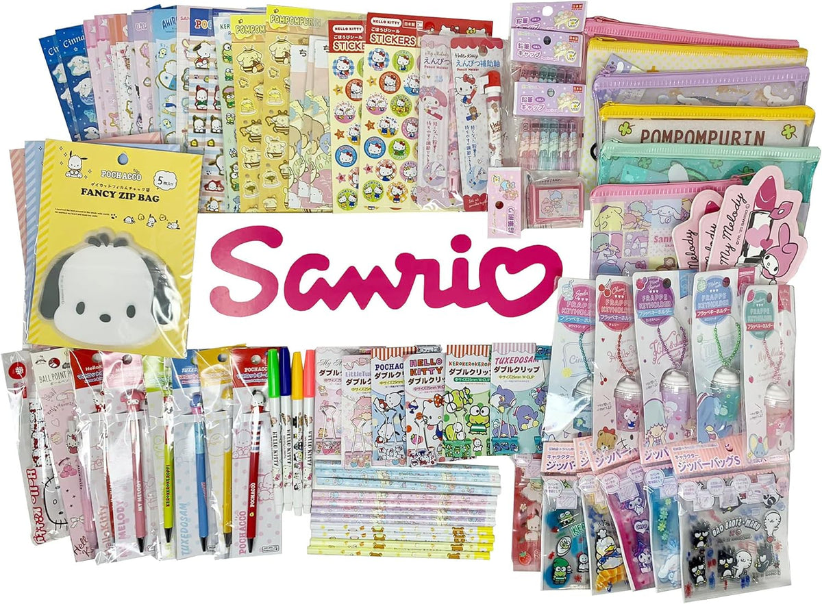 SANRIO Characters Wonderful 12-pc Stationery and Accessory Assorted Set Bundle FUSION KAWAII exclusive Offer